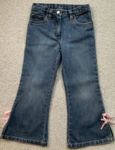 VINTAGE Girls GYMBOREE GIRAFFE CLUB Jeans Sz 5 Pink Ties Buttons - Picture 1 of 4