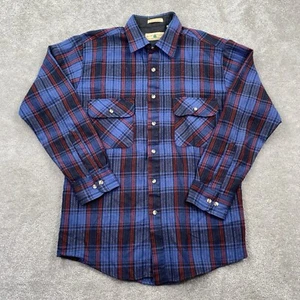 VTG Northwest Territory Men's Plaid Flannel Button Up Shirt Size M Purple Grunge - Picture 1 of 9