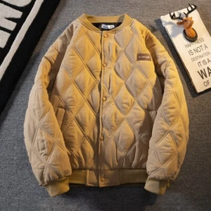 Japanese-style Retro Diamond Lattice Cotton Coat Jacket - Picture 1 of 6