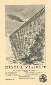 1982 Kinzua Viaduct Erie Railroad Centennial Poster 17X10 Bridge Art 100 Years - Picture 1 of 1
