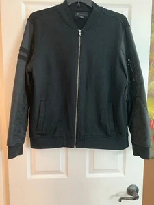 Giacca stile bomber INC International Concepts uomo taglia large zip nera - Foto 1 di 7
