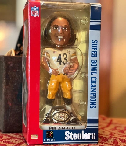 PITTSBURGH STEELERS SUPER BOWL XL TROY POLAMALU BOBBLE HEAD FOREVER COLLECTIBLES Cover