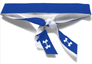 Under Armour UA Women's Stretchable Team Ribbon 7/8 Inch Wide Blue/ White - Picture 1 of 3