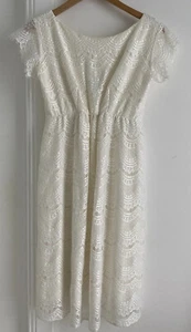 Tiffany Rose White Lace Maternity Dress Party Occasion Size 2 Aus 10/12 Made UK - Picture 1 of 9