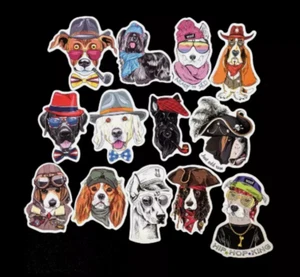 Dogs in Hats Stickers, Pet Stickers, Laptop Stickers, Dog Lover, 13pk - Picture 1 of 1