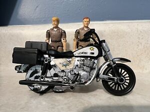 VTG Mego 3.75 CHiPs Figure Lot (Jon &Sarge) & Imperial Die-Cast Motorcycle