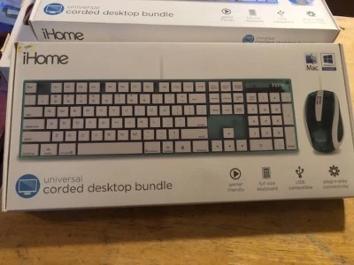 iHOME Universal Corded Desktop PC Bundl Keyboard & Mouse available in GREEN,GRAY - Image 1 of 2