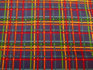 Cotton Fabric Cranston Print Works Multicolored Stripes on Blue 1yd 32" x 44 - Picture 1 of 10