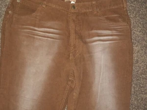 Mens Brown Corduroy Pants Faded Egyptian Cotton 38x30 Straight Leg - Picture 1 of 3