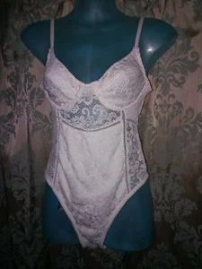 Lace Bodysuit S Ibiza Bra Cups Swimsuit Costume Burlesque Bodice Madonna y2k - Picture 1 of 8
