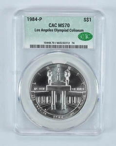 1984-P Olympics Commemorative Silver Dollar MS70 CAC - Picture 1 of 5
