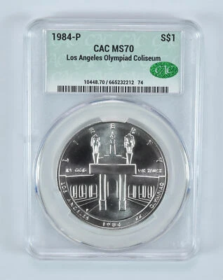 1984-P Olympics Commemorative Silver Dollar MS70 CAC - Image 1 of 4