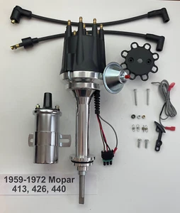 small cap DODGE 1959-1978 413 426 440 ELECTRONIC HEI Distributor + CHROME COIL - Picture 1 of 3