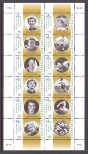 Australia 1998 Olympic Legends Mint unhinged Mini sheet set 12 sheet stamps - Picture 1 of 1