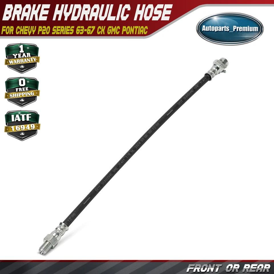 Manguera hidráulica de freno delantero o trasero para Chevy serie P20 1963-1967 CK GMC Pontiac Foto 1 de 4