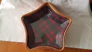 Longaberger Weihnachtskorb rot leuchtender Stern 2001 kariert Einlage Kunststoffschutz - Bild 1 von 10