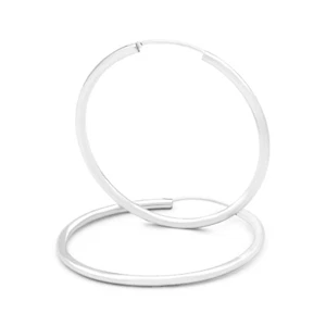 Hoop Earrings 25 - 70 mm Silver Large Hip Hop Hoops Fashion Ear Jewelry 2 mm Thi - Picture 1 of 14