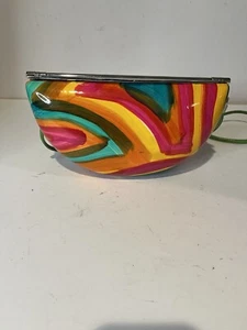Rodo Made in Italy Leather Handbag Vibrant Watercolor Design RARE Exquisite - Picture 1 of 16