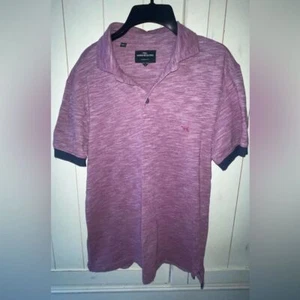 Rodd & Gunn Sports Fit Poloshirt Herren Small meliert rosa blau geringelt Hund Logo - Bild 1 von 9