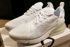 Nike Air Max 270 Triple White Mesh Running Shoes Men's Size 11 AH8050-101, NEW🔥