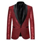 Fashionable Men's Sequin Blazer Glitter Suit Coat for Nightclubs (M 2XL)