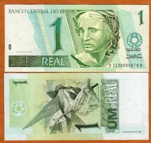 Brasil, 1 Real, ND (1997), P-243Ae, Aves UNC - Imagen 1 de 1
