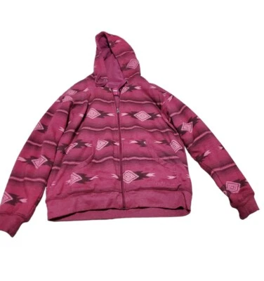 Berne ladies Hhoded Fleece lined Sz Lg  Native American print sweatshirt Jacket  - Image 1 of 4