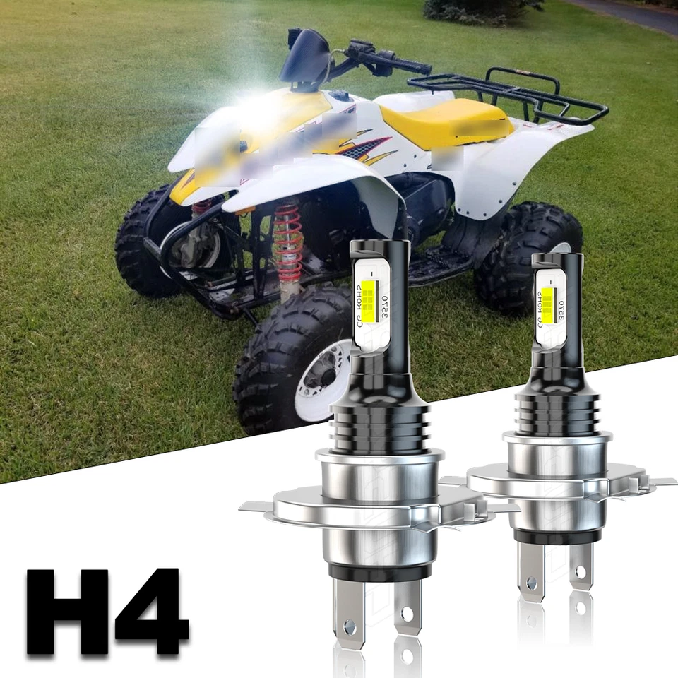 For Polaris Trail Blazer 250 1990-2006 LED Headlights H4 9003 Bulbs 6000K White - Image 1 of 4