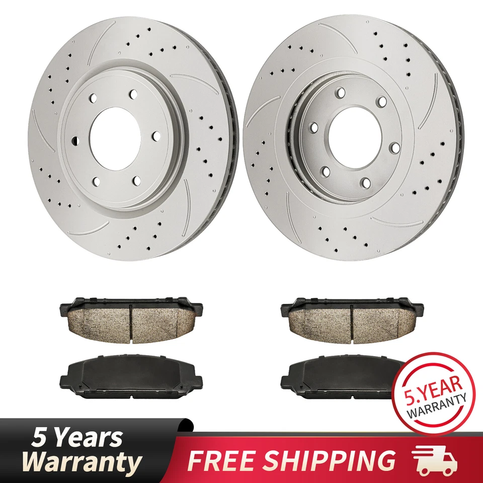 Rotor delantero perforado + Kit pastillas de freno para INFINITI QX56 2007-2010 Nissan Armada Foto 1 de 4