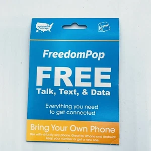 New FreedomPop Bring Your Own Phone SIM Kit Free Wi-Fi Calling 25 Mb Data - Picture 1 of 1