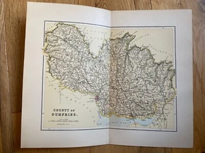 1893 Map Of County Of Dumfries Ordnance Gazeteer Of Scotland Mackenzie Antique - Picture 1 of 1
