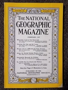 National Geographic Magazine February 1957 Wisconsin, Roman Life, Roads of Aden - Imagen 1 de 2