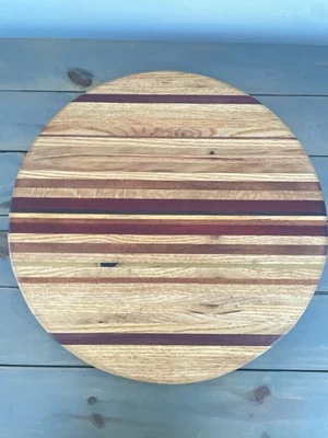 Hand Made Multi/Color Wood Lazy Susan Cutting or Charcuterie Board 24” - Image 1 of 4