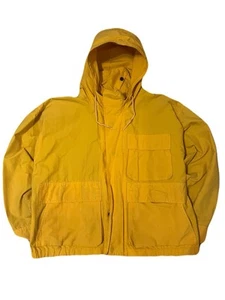 Vintage Nautica Windbreaker Jacket Large Yellow Full Zip Lined 90s - Picture 1 of 7