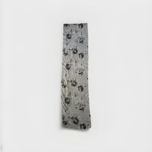 Polyester Foulard Ivory Rectangular Sheer Scarf with Black Peonies and Roses - Picture 1 of 7