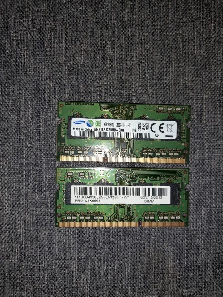 Samsung M471B5173BH0-CK0 4GB 1Rx8 SODIMM PC3-12800S-11-11-B2 DDR3 Laptop Memory - Image 1 of 1