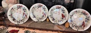 LENOX WINTER GREETINGS BY CATHERINE  MCCLUNG New 103/4" Dinner Plates Lot of 4 - Picture 1 of 14