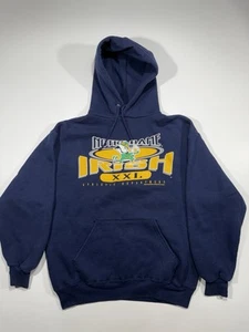 Vintage 90s Notre Dame Fighting Irish Pullover Graphic Hoodie Faded Men’s L - Picture 1 of 10