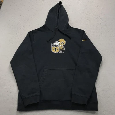 New Orleans Saints Hoodie Mens Medium Black NFL Football Pullover Nike Retro - Image 1 of 4