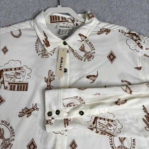 ARIAT NUEVO CON ETIQUETAS HOGAREÑO ROADTRIP ESTAMPADO MUJER 2XL MANGA LARGA VAQUERA OCCIDENTAL RODEO - Imagen 1 de 9