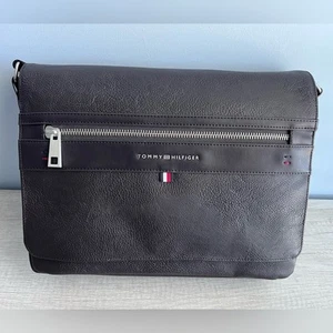 Tommy Hilfiger Hombre Marrón Guijarro Imitación Cuero Leo Bolso Mensajero - Imagen 1 de 14