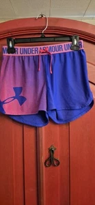Under Armour Youth L/XL Pink Purple Shorts Athletic Running  Gym School EUC - Picture 1 of 2