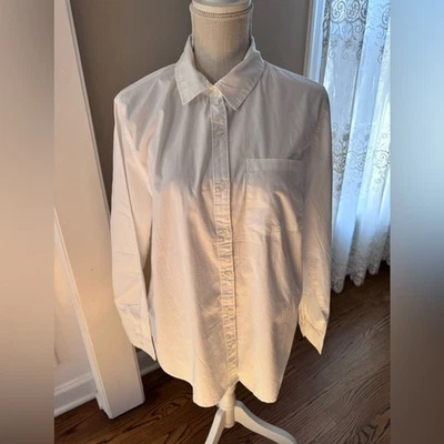 C&C California women's size large long sleeved button up cotton shirt white nwt - Image 1 of 4