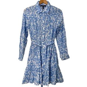 Ellen Tracey Button Up Floral Ruffled Hem Romantic Dainty Polished Dress Size S - Picture 1 of 12