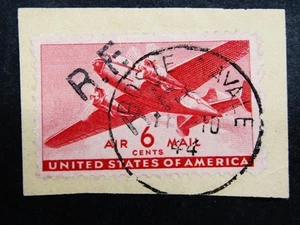 nystamps US Air Mail Stamp # CM2 Used Paid $800 Double Ovpt Rare        L11x748 - Picture 1 of 2