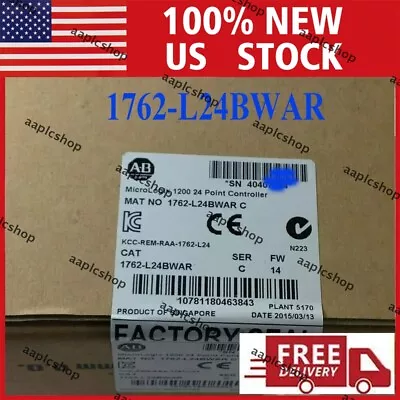 New NEW PLC 1762-L24BWAR SER C MicroLogix 1200 24 Point Controller US AB - Image 1 of 4