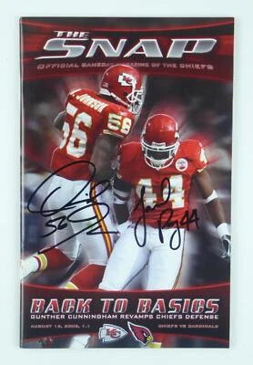 Derrick Johnson Jarrad Page Firmado 2008 The Snap Magazine Kansas City Chiefs Foto 1 de 3