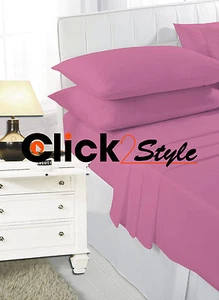 T180 Percale Single 4 Fuß Double King Super King Size Passform Bettwäsche oder Kissenhülle - Bild 1 von 31