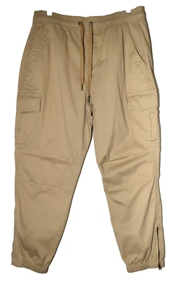 Polo Ralph Lauren Khaki Cotton Cargo Women Stretch Drawstring Pants Size M NWT - Image 1 of 4