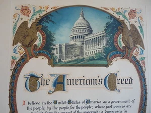 Página de American's Creed Estampado Colorido J.R. Rosen & A E Hilton Marrón Bigelow 1948 - Imagen 1 de 1